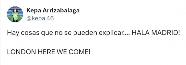 回娘家从切尔西租借的凯帕：HALA MADRID！伦敦我来了